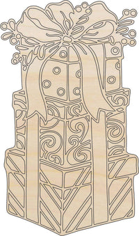 Present Wood Craft Shape - Laser Cut Baltic Birch Unfinished DIY Wood Art Supplies XTR18 - The Wood Shape Store