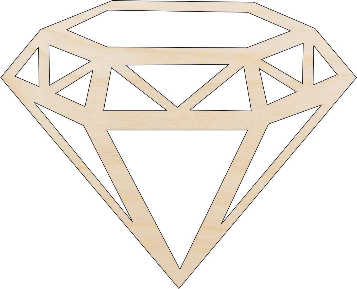 Diamond Wood Craft Shape - Laser Cut Baltic Birch Unfinished DIY Wood Art Supplies XTR21 - The Wood Shape Store