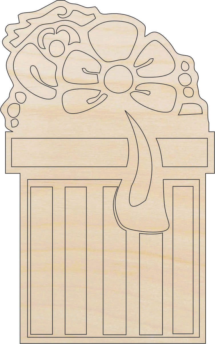 Present - Laser Cut Out Unfinished Wood Craft Shape XTR23 Present - Laser Cut Out Unfinished Wood Craft Shape XTR23