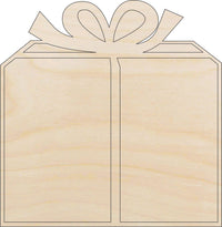 Present Wood Craft Shape - Laser Cut Baltic Birch Unfinished DIY Wood Art Supplies XTR27 - The Wood Shape Store