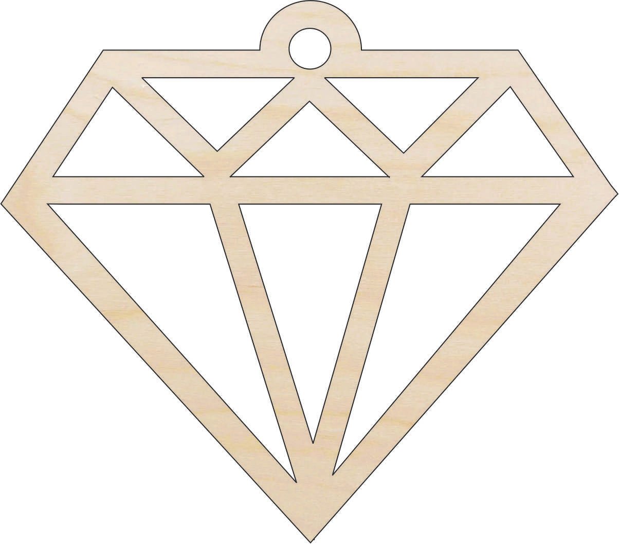 Diamond Wood Craft Shape - Laser Cut Baltic Birch Unfinished DIY Wood Art Supplies XTR31 - The Wood Shape Store