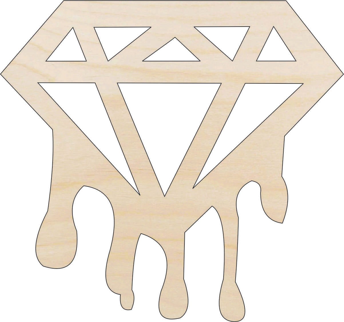 Diamond Wood Craft Shape - Laser Cut Baltic Birch Unfinished DIY Wood Art Supplies XTR32 - The Wood Shape Store