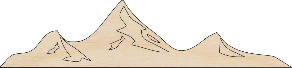 Mountains Wood Craft Shape - Laser Cut Baltic Birch Unfinished DIY Wood Art Supplies XTR33 - The Wood Shape Store