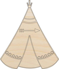 Tee Pee Wood Craft Shape - Laser Cut Baltic Birch Unfinished DIY Wood Art Supplies XTR34 - The Wood Shape Store