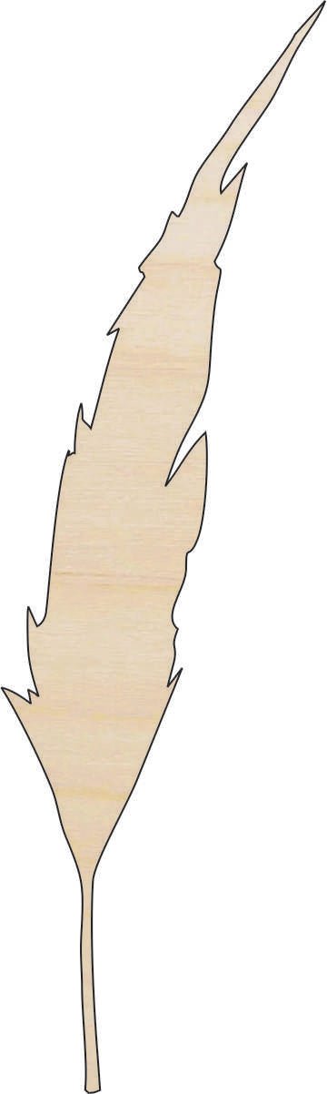 Feather Wood Craft Shape - Laser Cut Baltic Birch Unfinished DIY Wood Art Supplies XTR38 - The Wood Shape Store