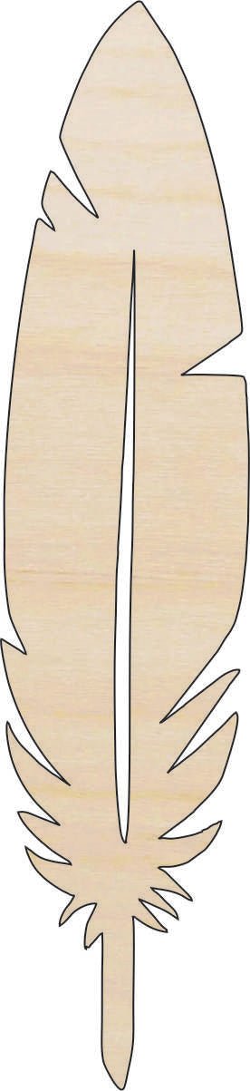 Feather Wood Craft Shape - Laser Cut Baltic Birch Unfinished DIY Wood Art Supplies XTR3 - The Wood Shape Store