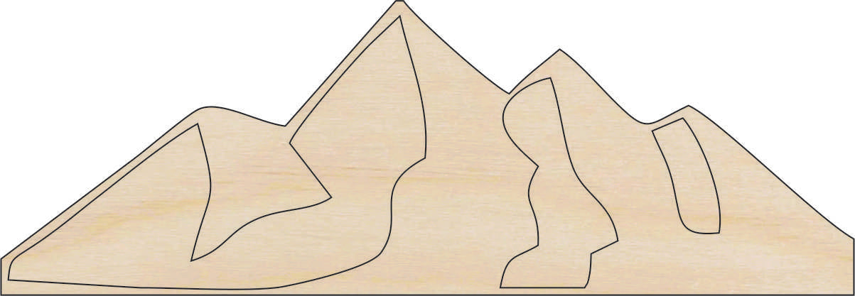 Mountains - Laser Cut Out Unfinished Wood Craft Shape XTR40 Mountains - Laser Cut Out Unfinished Wood Craft Shape XTR40
