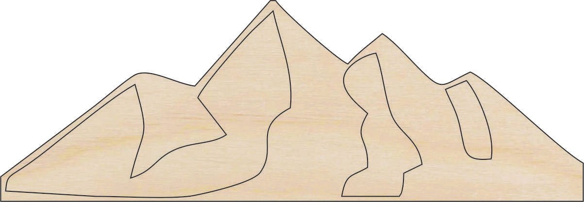 Mountains Wood Craft Shape - Laser Cut Baltic Birch Unfinished DIY Wood Art Supplies XTR40 - The Wood Shape Store