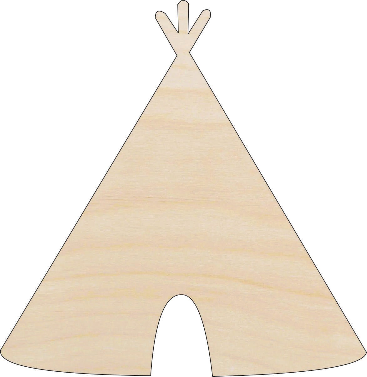 Tee Pee Wood Craft Shape - Laser Cut Baltic Birch Unfinished DIY Wood Art Supplies XTR41 - The Wood Shape Store