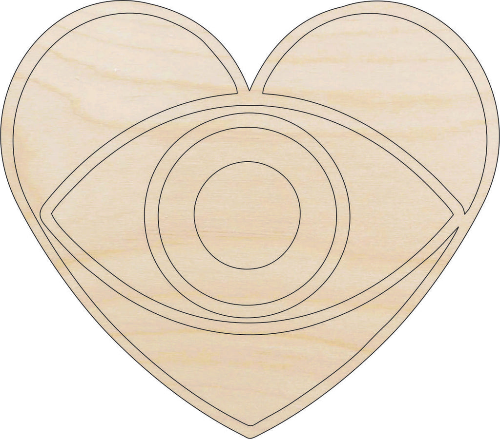 Heart Eye - Laser Cut Wood Shape XTR46