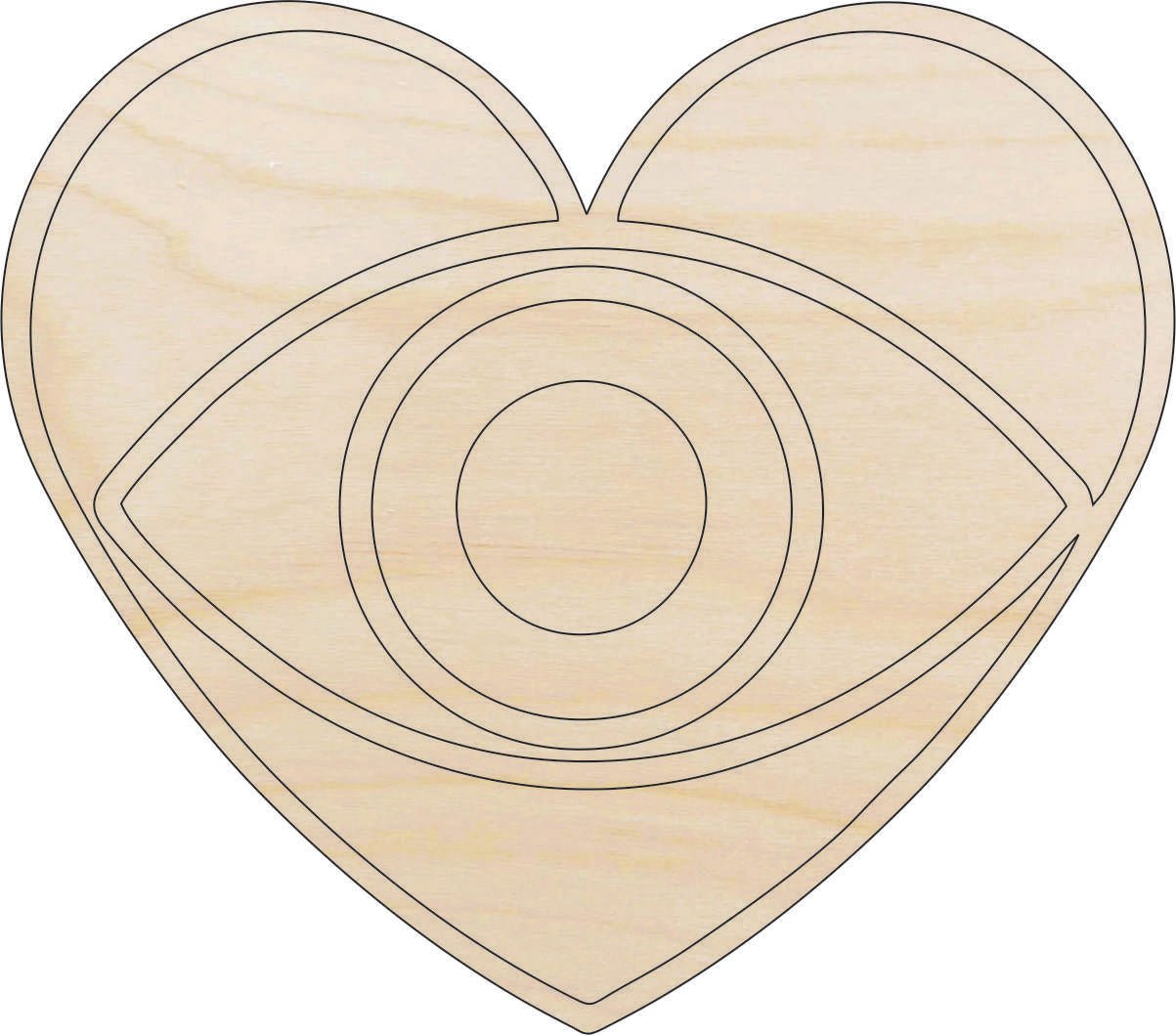 Heart Wood Craft Shape - Laser Cut Baltic Birch Unfinished DIY Wood Art Supplies XTR46 - The Wood Shape Store
