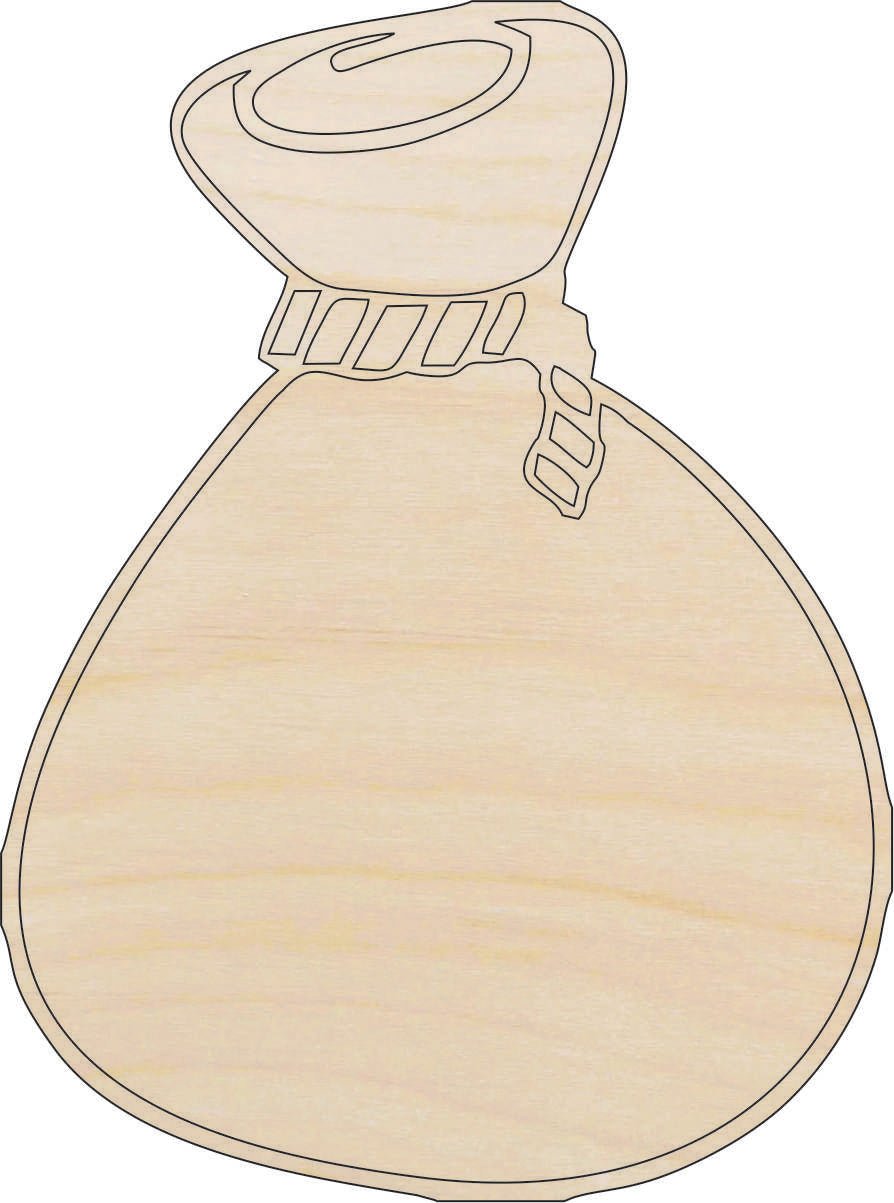 Bag Wood Craft Shape - Laser Cut Baltic Birch Unfinished DIY Wood Art Supplies XTR50 - The Wood Shape Store
