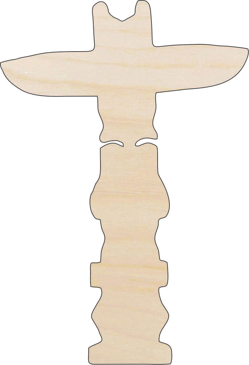 Totem Pole Wood Craft Shape - Laser Cut Baltic Birch Unfinished DIY Wood Art Supplies XTR57 - The Wood Shape Store