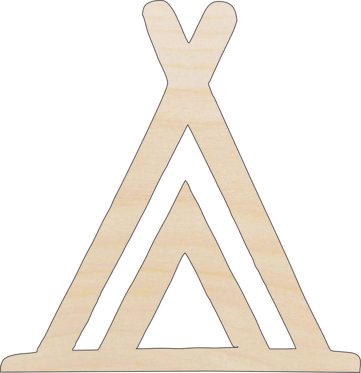 Tee Pee Wood Craft Shape - Laser Cut Baltic Birch Unfinished DIY Wood Art Supplies XTR5 - The Wood Shape Store