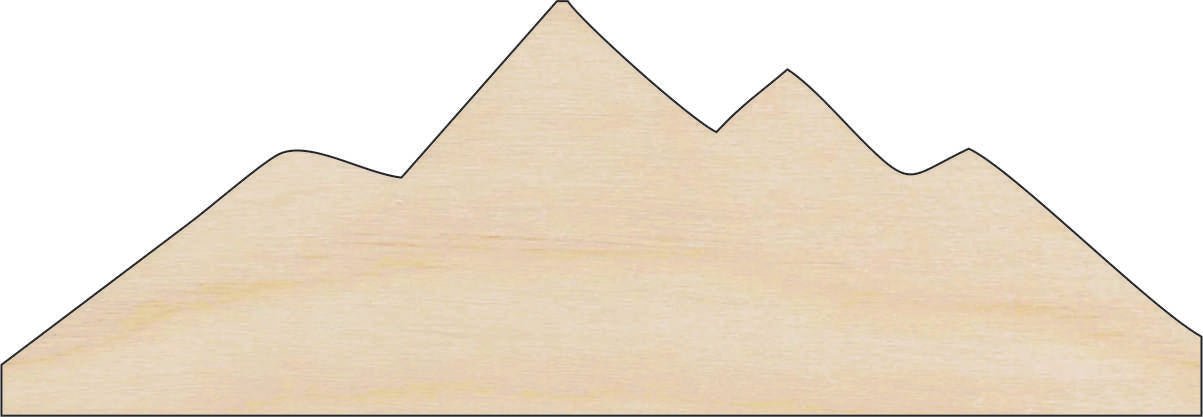 Mountains Wood Craft Shape - Laser Cut Baltic Birch Unfinished DIY Wood Art Supplies XTR61 - The Wood Shape Store