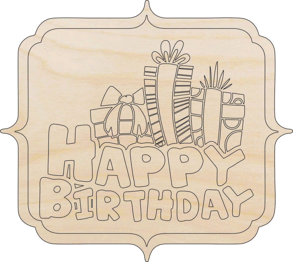 Birthday Wood Craft Shape - Laser Cut Baltic Birch Unfinished DIY Wood Art Supplies XTR68 - The Wood Shape Store