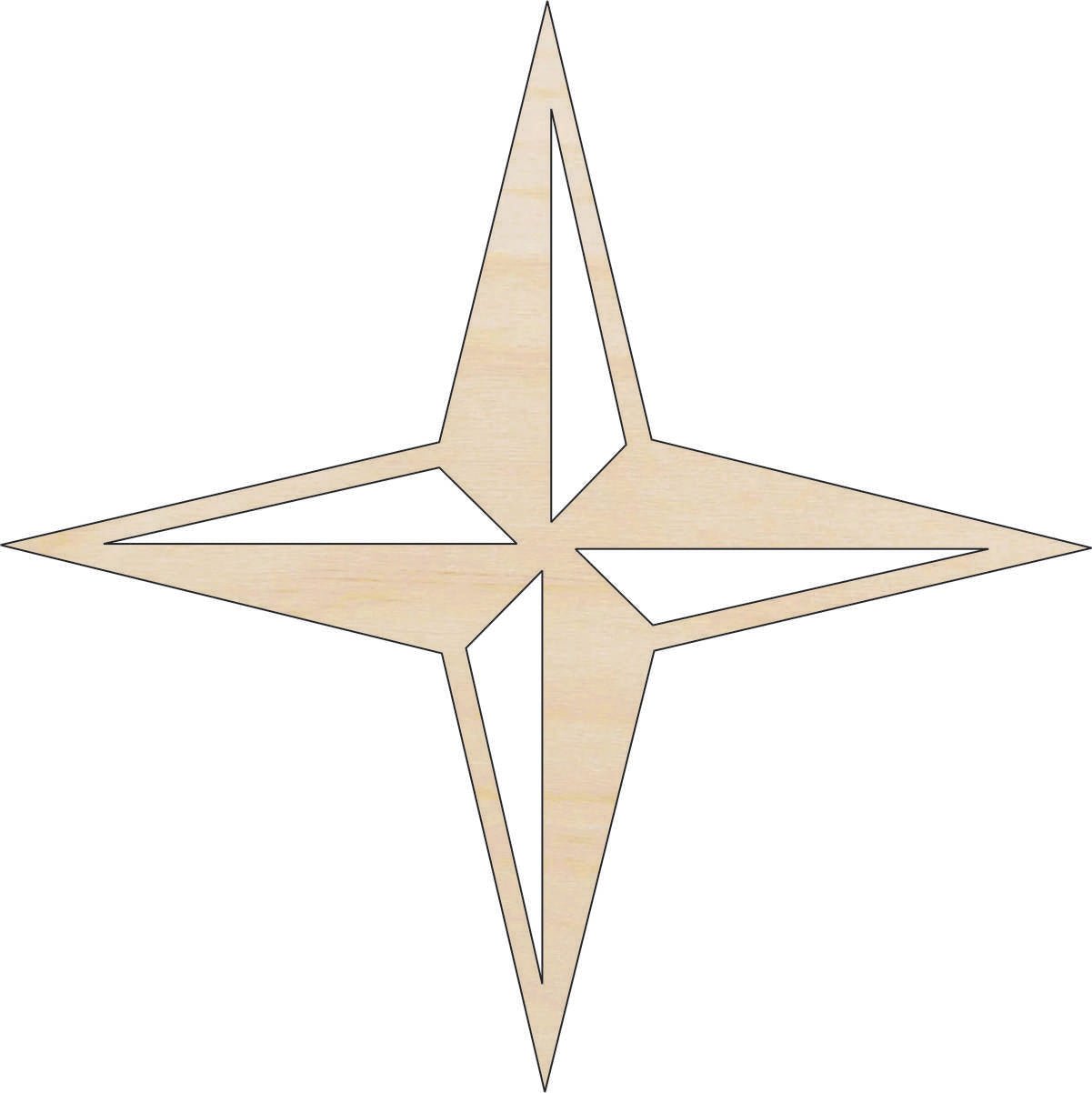 Star Wood Craft Shape - Laser Cut Baltic Birch Unfinished DIY Wood Art Supplies XTR6 - The Wood Shape Store