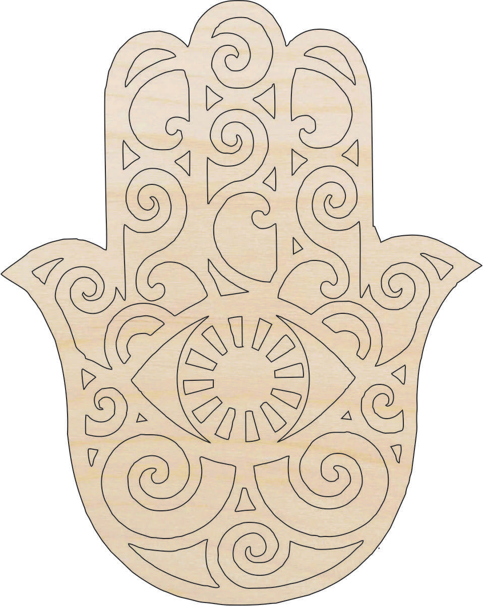 Hamsa Outline / Macrame Mobile / Wooden Cut Out Shapes / Wooden Shapes for  Crafts 