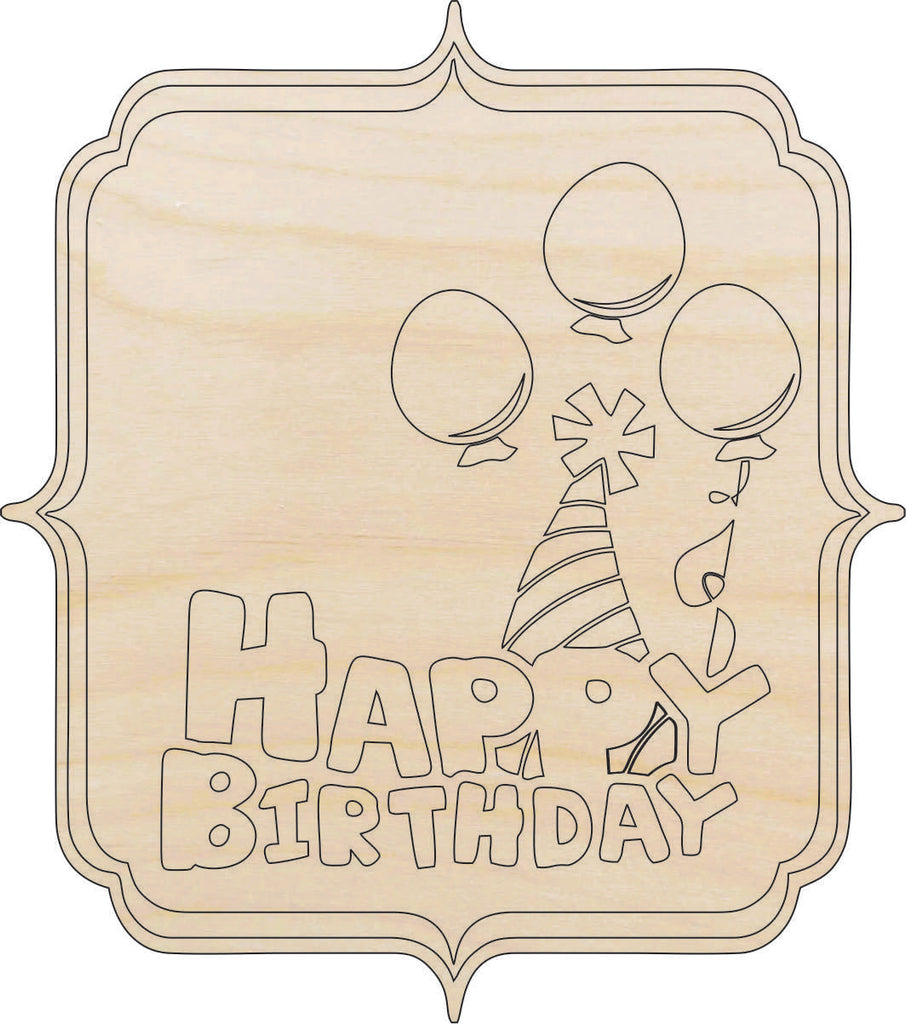 Sign Birthday - Laser Cut Out Unfinished Wood Craft Shape XTR71