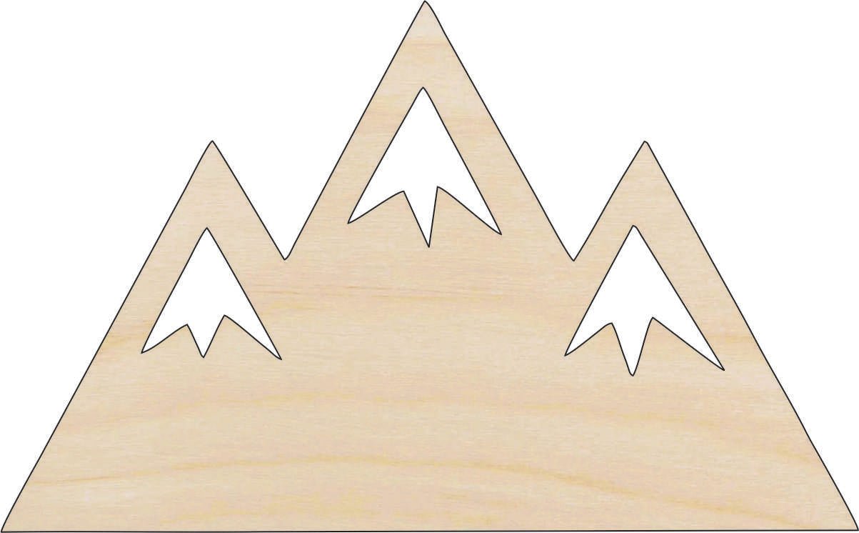 Mountains Wood Craft Shape - Laser Cut Baltic Birch Unfinished DIY Wood Art Supplies XTR72 - The Wood Shape Store