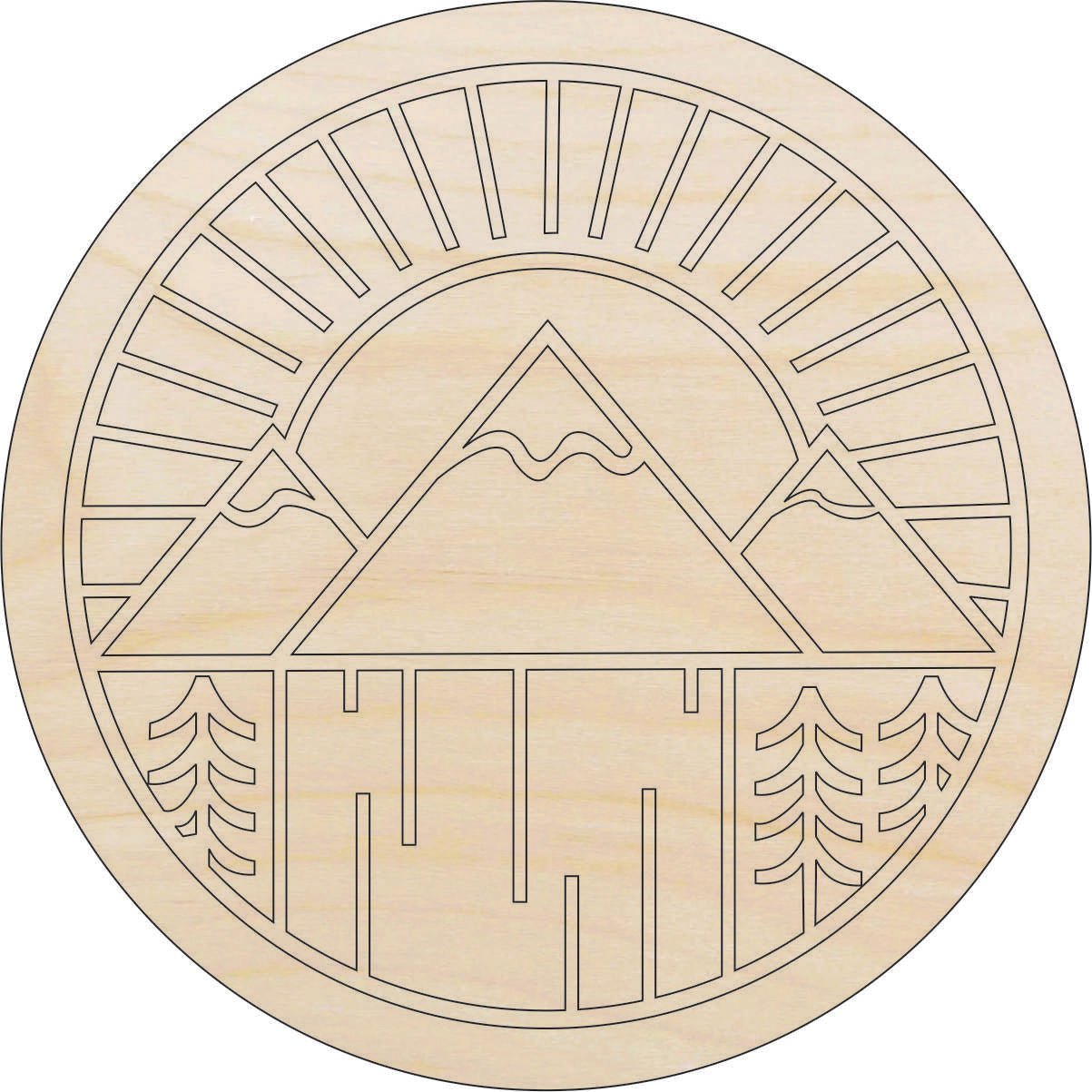 Mountain Wood Craft Shape - Laser Cut Baltic Birch Unfinished DIY Wood Art Supplies XTR80 - The Wood Shape Store