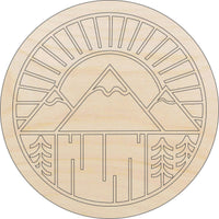 Mountain Wood Craft Shape - Laser Cut Baltic Birch Unfinished DIY Wood Art Supplies XTR80 - The Wood Shape Store