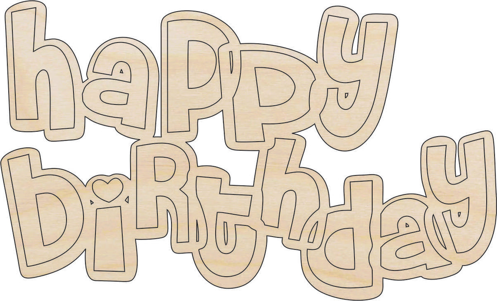 Word Birthday - Laser Cut Out Unfinished Wood Craft Shape XTR81