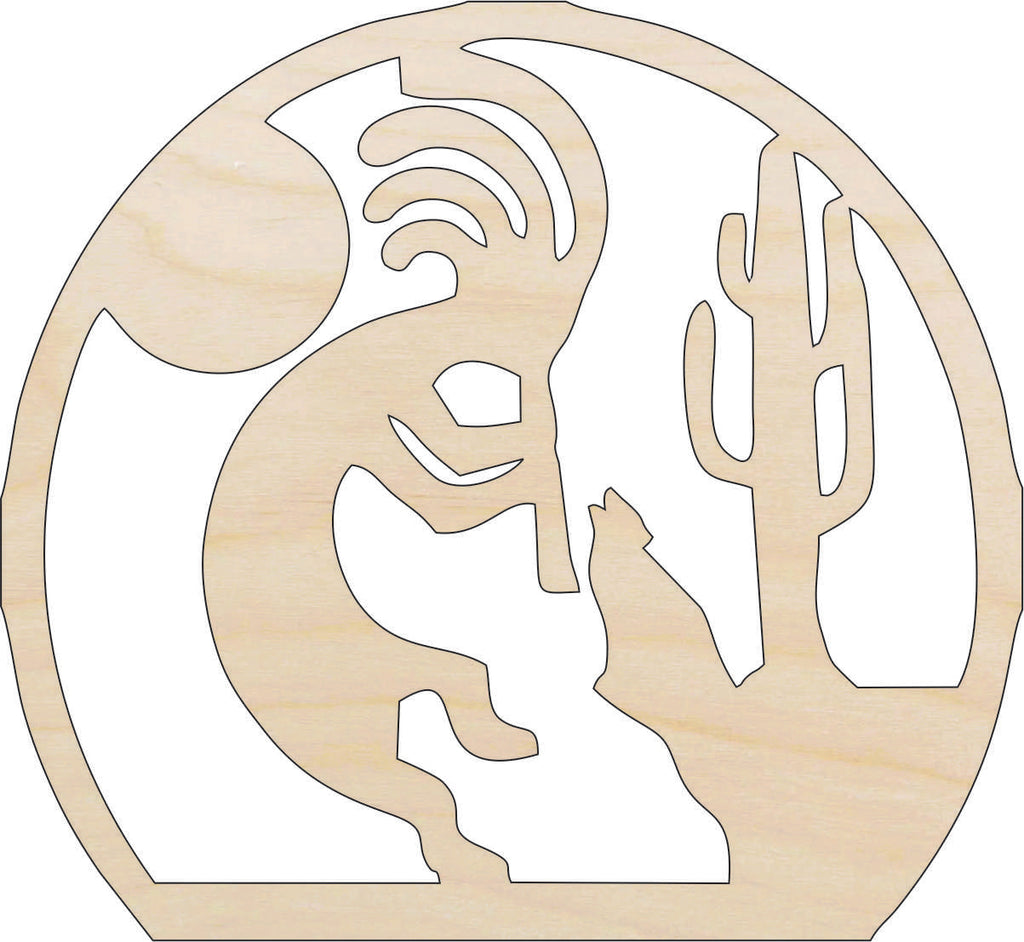 Scene Kokopelli - Laser Cut Out Unfinished Wood Craft Shape XTR83