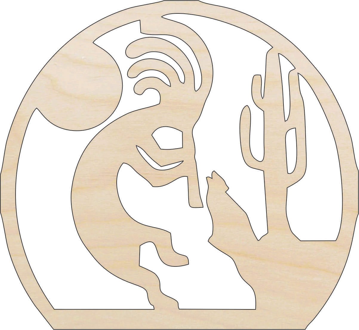 Kokopelli Wood Craft Shape - Laser Cut Baltic Birch Unfinished DIY Wood Art Supplies XTR83 - The Wood Shape Store