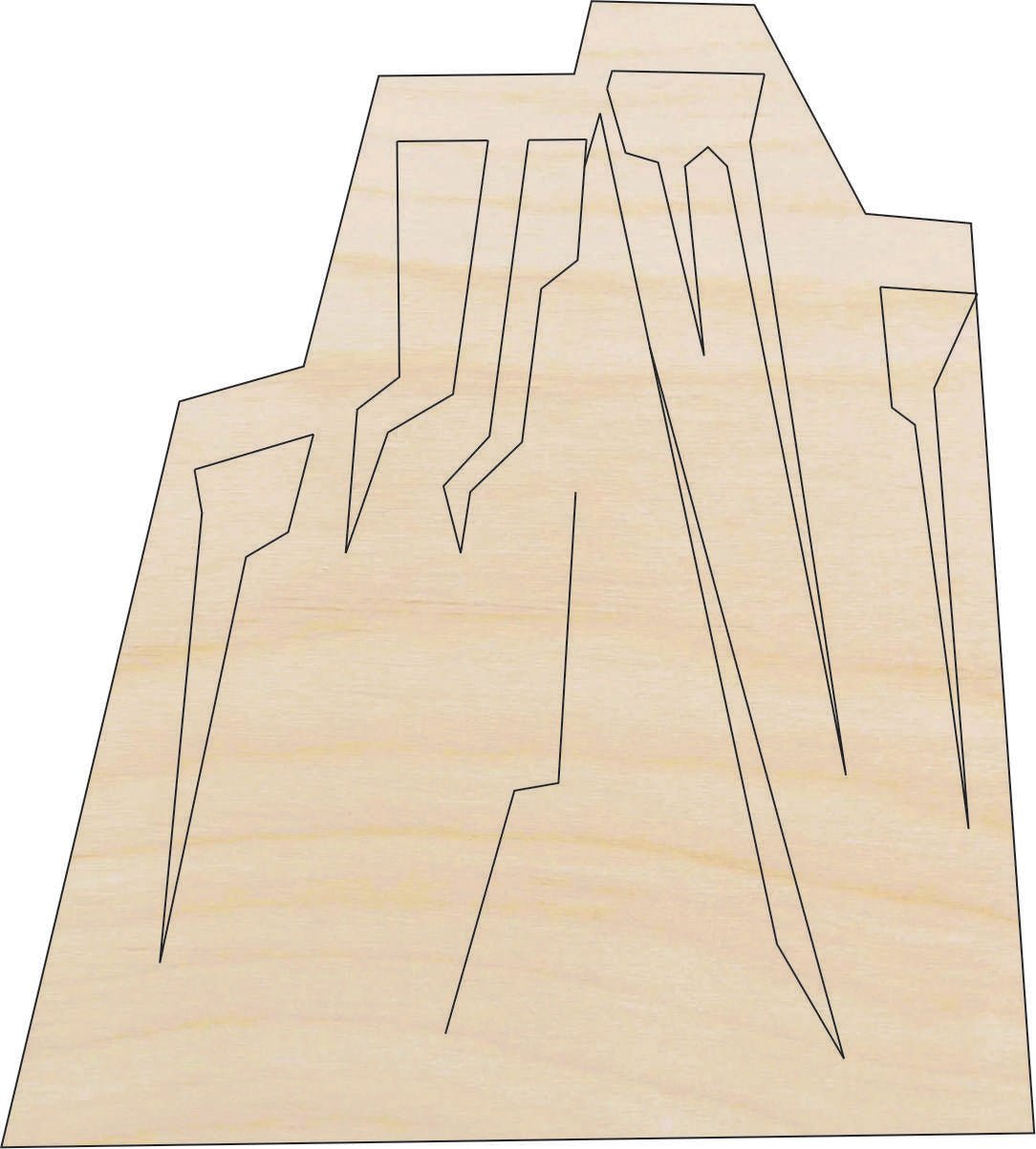 Mountains Wood Craft Shape - Laser Cut Baltic Birch Unfinished DIY Wood Art Supplies XTR89 - The Wood Shape Store