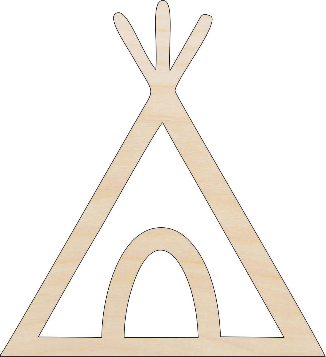Tee Pee Wood Craft Shape - Laser Cut Baltic Birch Unfinished DIY Wood Art Supplies XTR8 - The Wood Shape Store