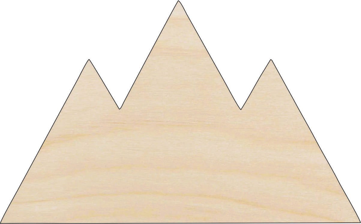 Mountains Wood Craft Shape - Laser Cut Baltic Birch Unfinished DIY Wood Art Supplies XTR96 - The Wood Shape Store