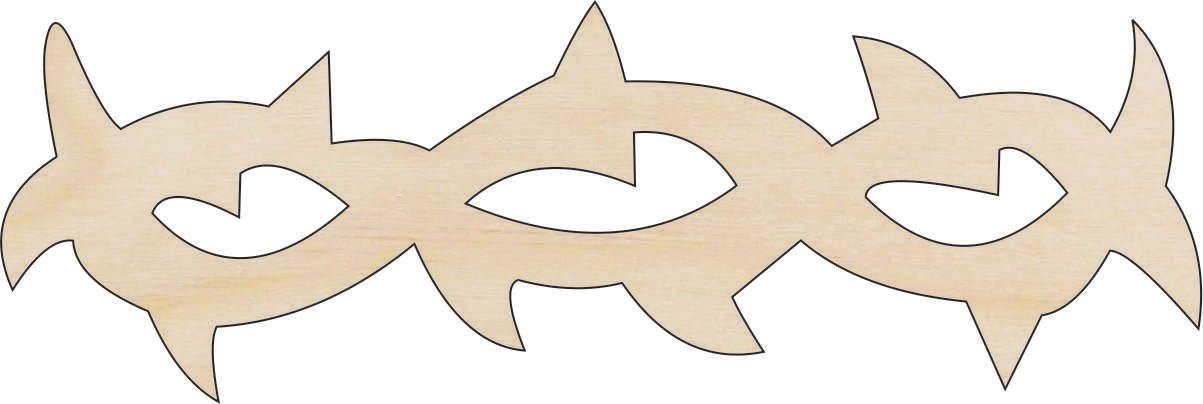 Barbwire Wood Craft Shape - Laser Cut Baltic Birch Unfinished DIY Wood Art Supplies XTR99 - The Wood Shape Store