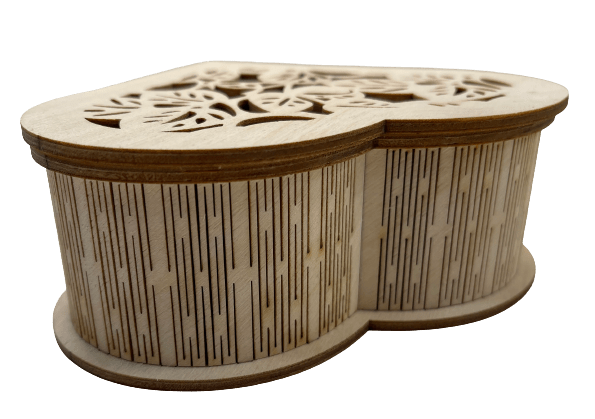 3D Heart Box 5 Pieces Laser Cut Out Unfinished Wood BOX1 - The Wood Shape Store