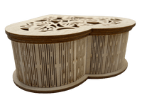 3D Heart Box 5 Pieces Laser Cut Out Unfinished Wood BOX1 - The Wood Shape Store